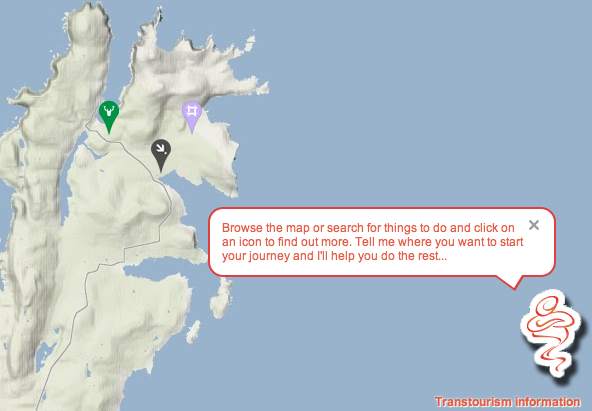 "Browse the map or search for things to do and click on an icon to find out more. Tell me where you want to start your journey and I'll help you do the rest..."