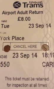 Edinburgh tram ticket